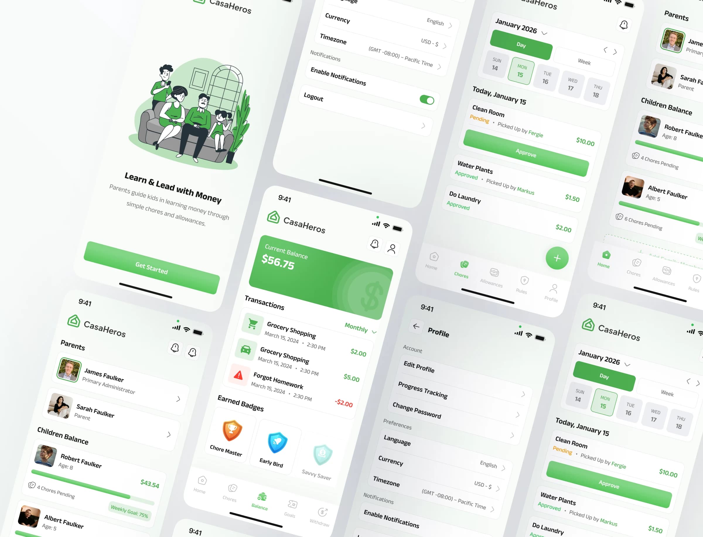 CasaHeros app screens