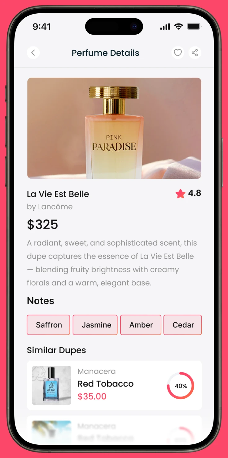 Dupe Dictionary app screen