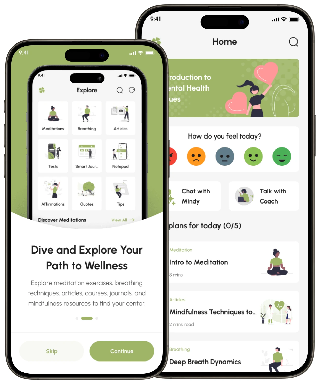 Mindify AI on two phones