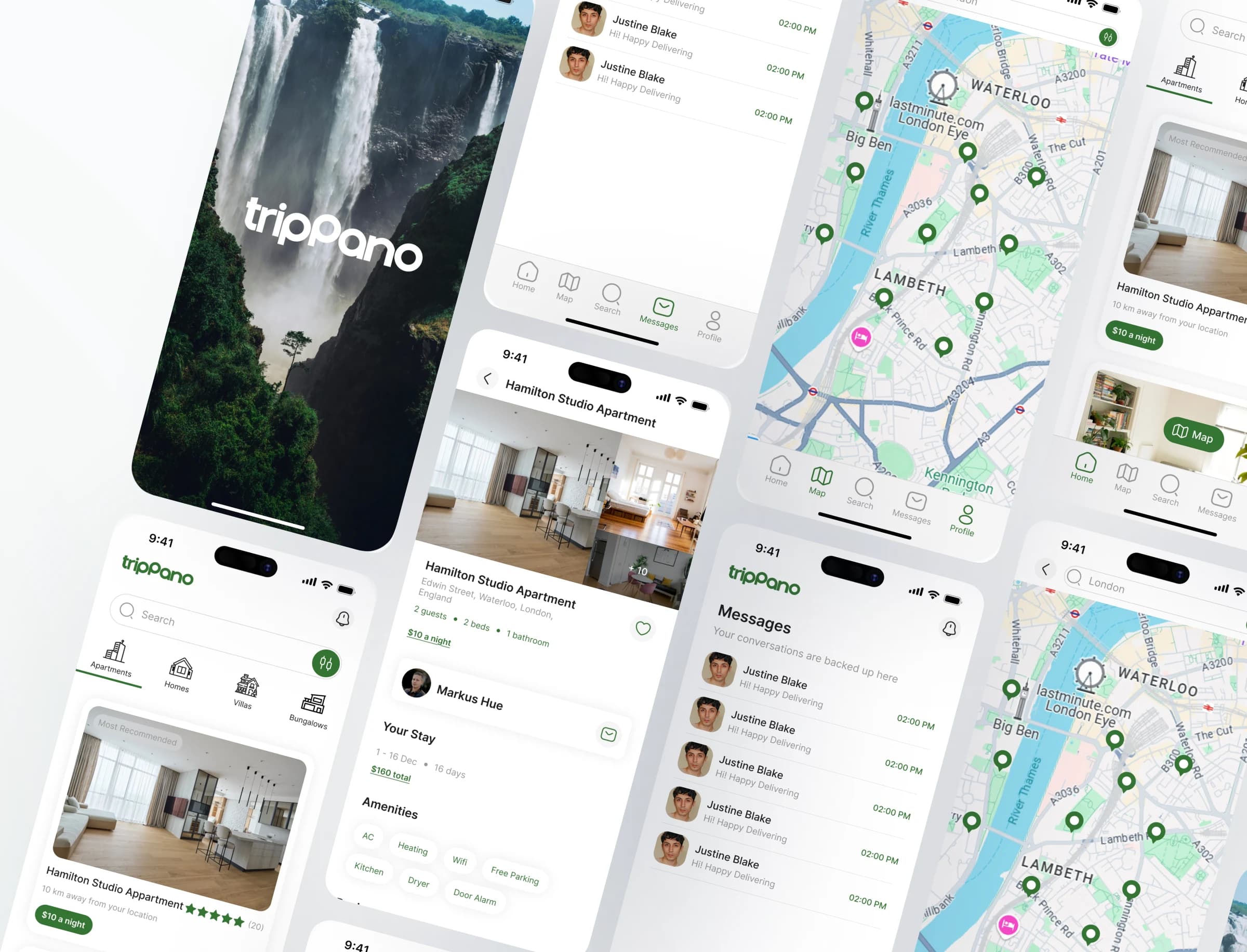 TripPano app screens